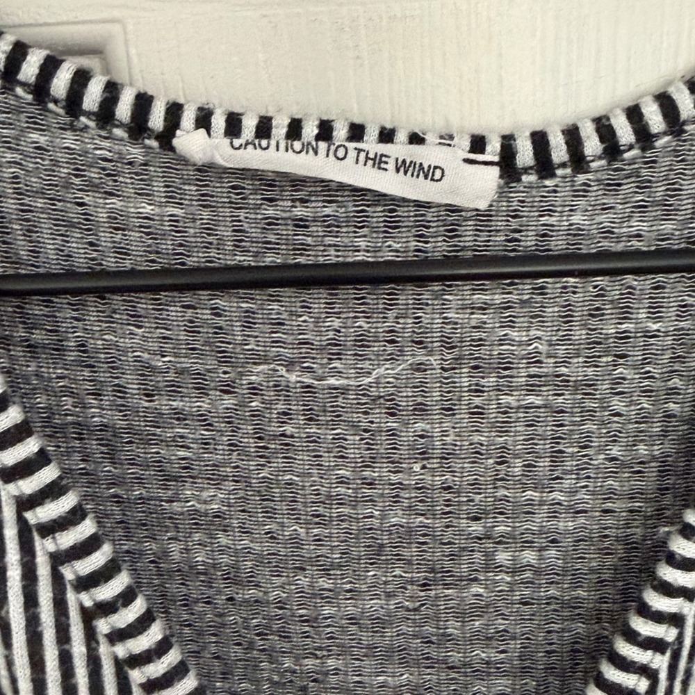 Caution to the Wind Maxi Dress Women Striped Black White Tie Waist Small Coastal - Picture 5 of 8